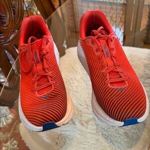 Hoka Women's Red and Blue Performance Running Shoes